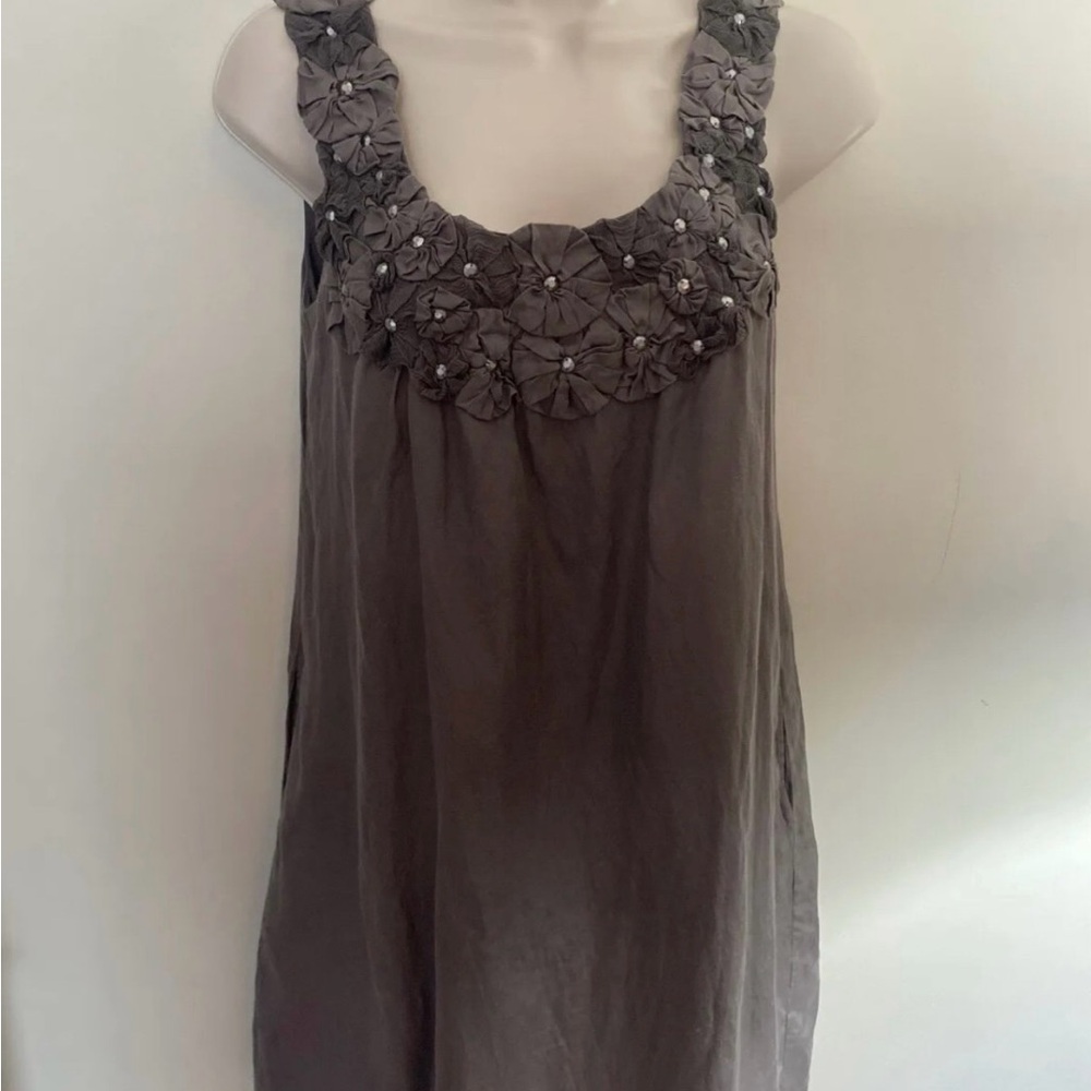 Yoana Baraschi Charcoal Floral Embellished Top